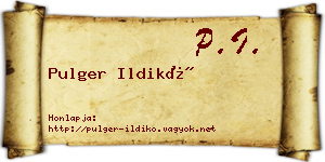 Pulger Ildikó névjegykártya